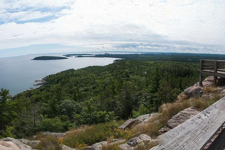 View of Lake Superior from the Sugarloaf Mountain summit deck