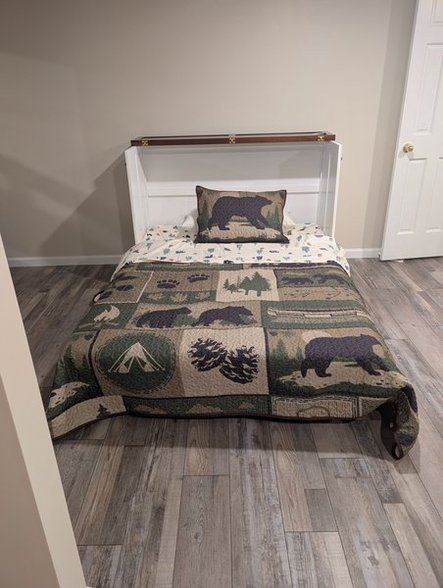 Full Murphy bed in the bunk room